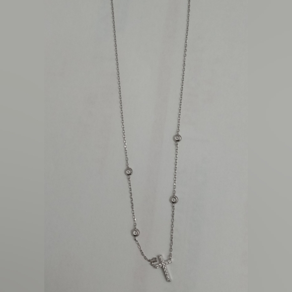 Isabella M. Sterling Silver & Bezel CZ Cross Necklace & Pendant Set - Picture 5 of 15